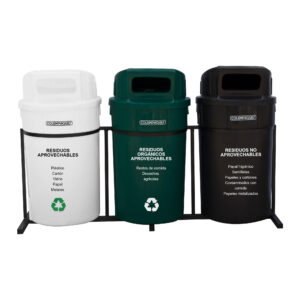 image PUNTO ECOLOGICO 208 LT X 3 PUESTOS CON TABLERO
