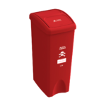 PAPELERA VAIVEN 53 LITROS ROJA "PELIGROSOS"