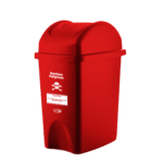 PAPELERA VAIVEN 10 LITROS ROJA "PELIGROSO"