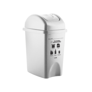 PAPELERA VAIVEN 10 LITROS BLANCA RECICLABLE