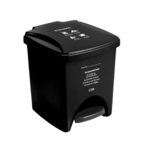 "Papelería Pedal 20 Litros Negra No Aprovechable con mecanismo de pedal para manejo higiénico de residuos no reciclables".