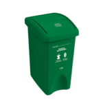 PAPELERA VAIVEN MATERIAL RECUPERADO 35 LITROS VERDE ORGANICO
