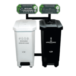 Punto Ecológico Ecobins 44L con Pedal y 2 puestos (blanco y negro)