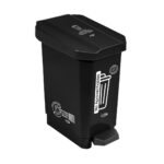 Caneca Plástica Pedal 22 Litros Negra Para Residuos No Aprovechables