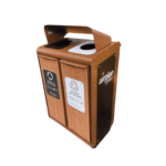 Punto Ecológico Route S 2 Canecas 106L - Cold Rolled y Madera Plástica