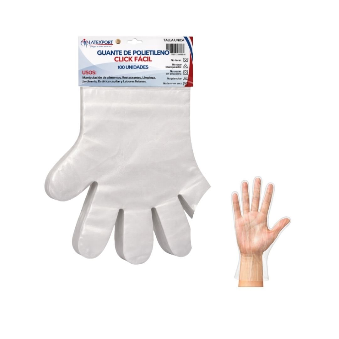 11654 Guante Polietileno Click Fácil - Higiene y Rapidez LATEXPORT - Imagen 1