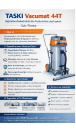 Taski Vacumat 44T Aspiradora Industrial - Doble Motor 44 L - Imagen 2